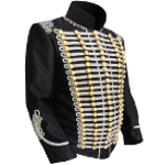 Casual Officer's Military Parade Jacket - Silver Braid - Click Image to Close